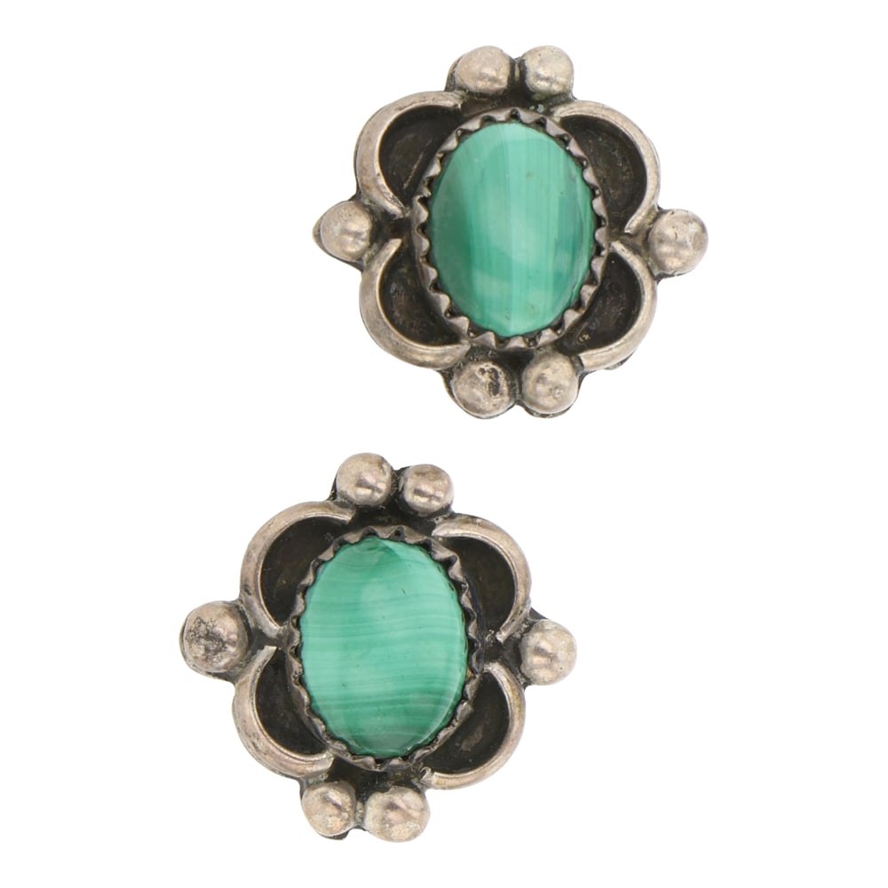Vintage Navajo Malachite Earrings (1 of 2)