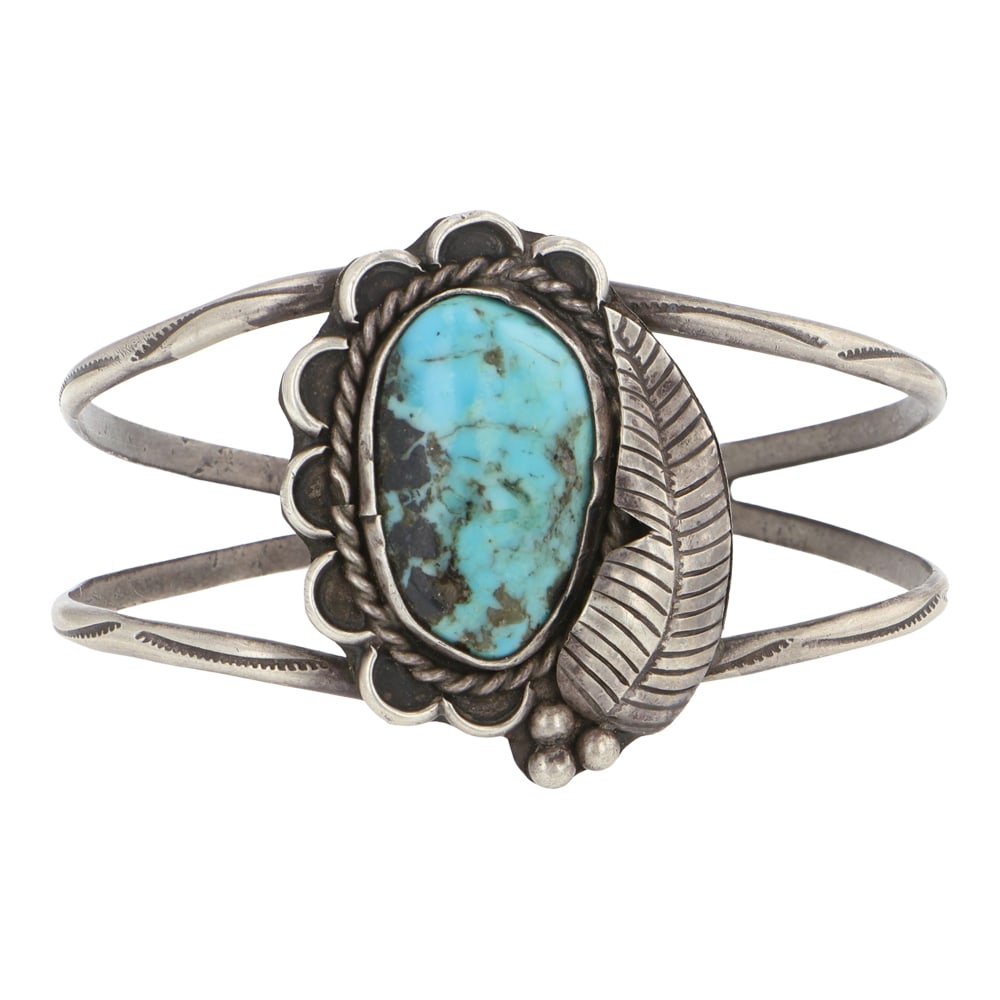 Vintage Navajo Nevada Turquoise Bracelet: Sterling Silver | Genuine Nevada Turquoise | Vintage Navajo Nevada Turquoise Bracelet | Navajo Native American Southwest Indian Jewelry | Good (no breaks or damages) | Approximate Weight: 15 Grams | B