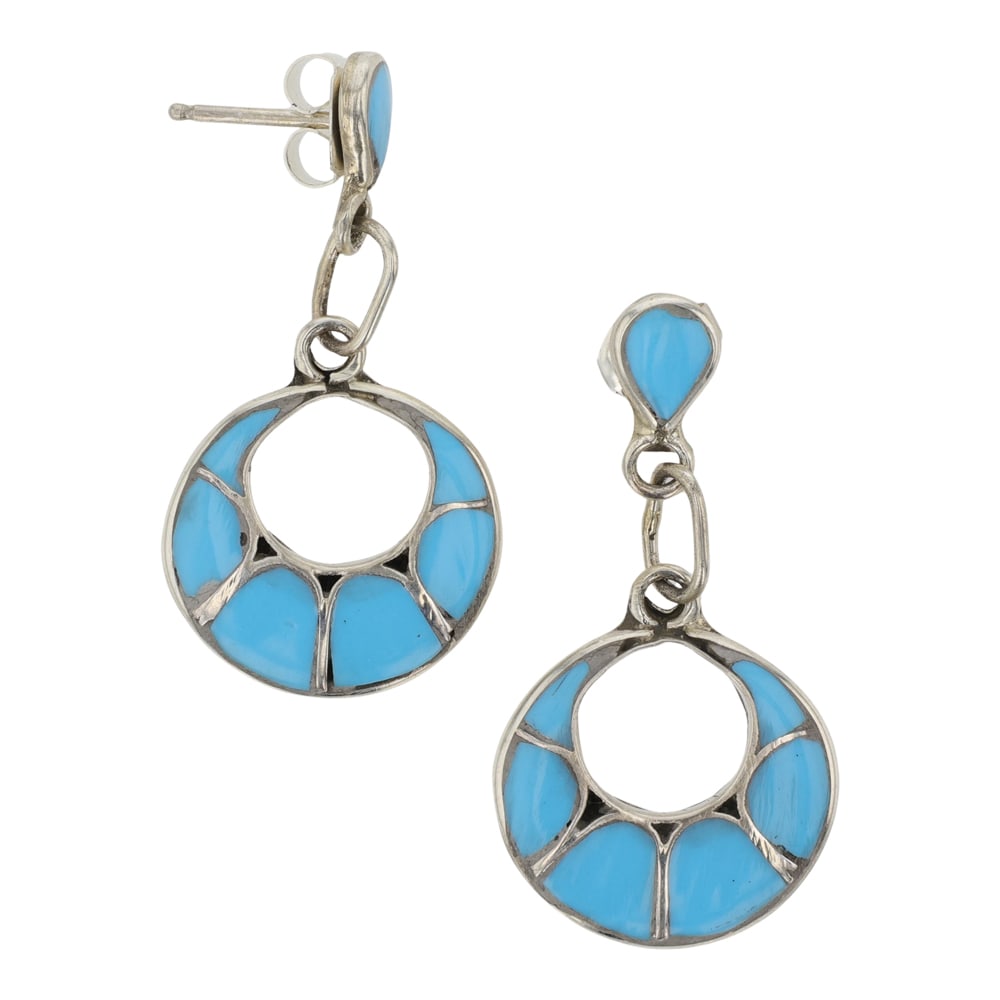 Zuni Turquoise Inlay Earrings (1 of 2)
