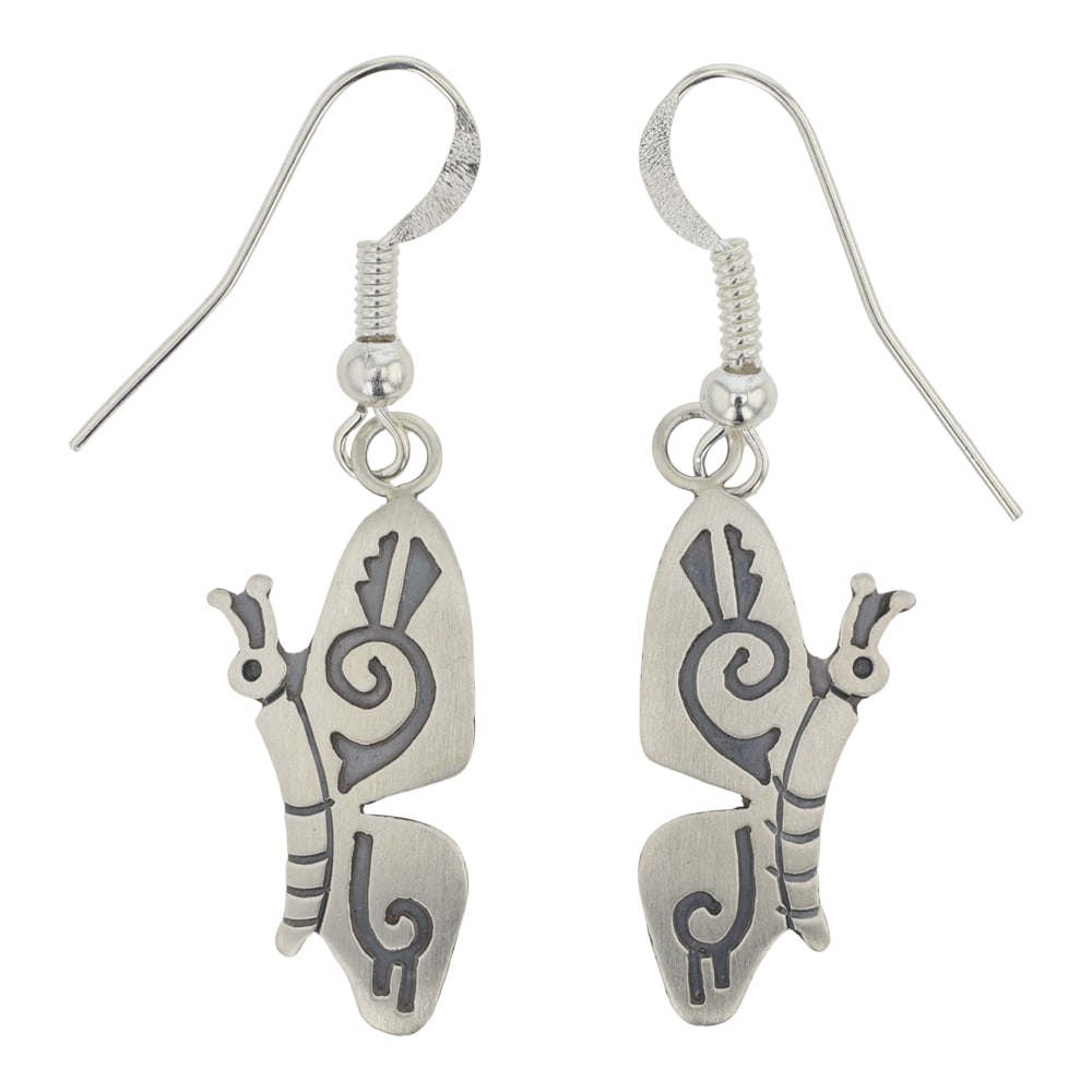 Hopi Plain Silver Butterfly Earrings (1 of 2)