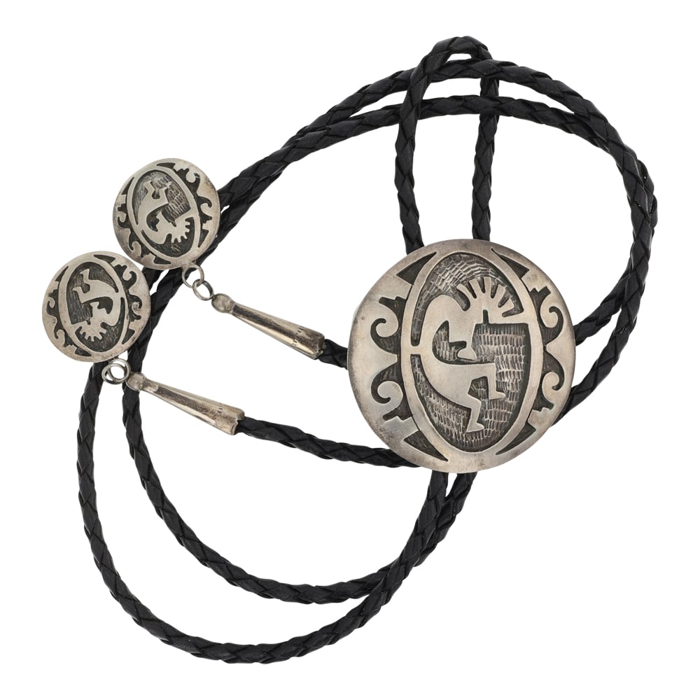 Vintage Hopi Plain Silver Bolo Tie (1 of 3)