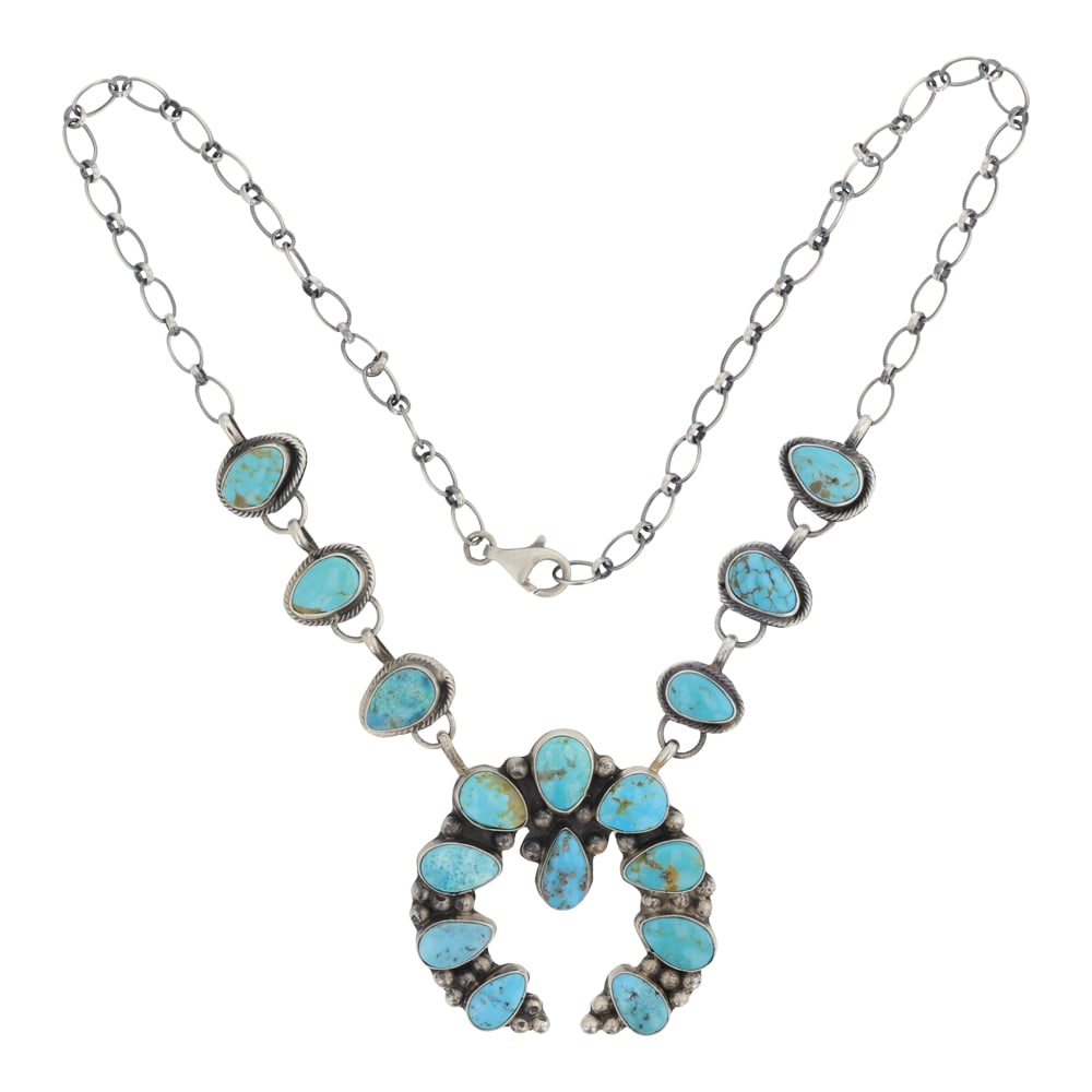 Navajo Blue Ridge Turquoise Naja Choker Necklace (1 of 3)