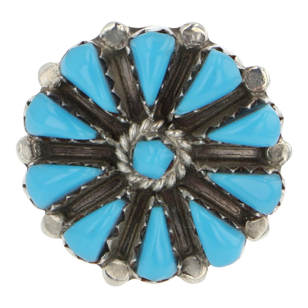 Zuni Sleeping Beauty Turquoise Cluster Ring
