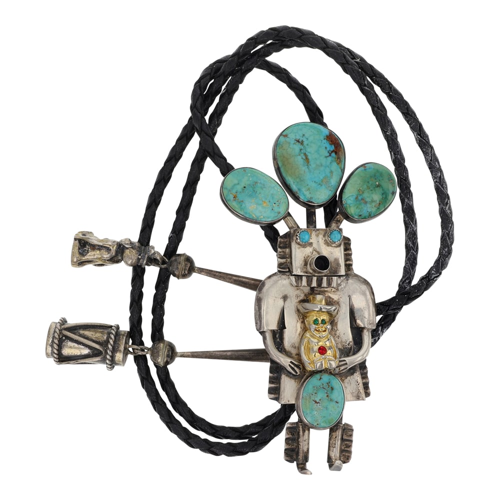 Vintage Navajo Estate Turquoise Bolo Tie: Sterling Silver | Genuine Turquoise | Vintage Navajo Estate Turquoise Bolo Tie | Navajo Native American Southwest Indian Jewelry | Good (no breaks or damages) | Approximate Weight: 79 Grams | Bolo: 22