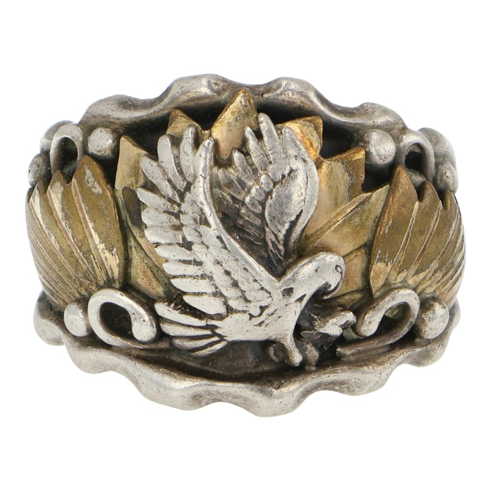 RB Navajo Sterling Silver & Gold Filled Eagle Ring (1 of 3)