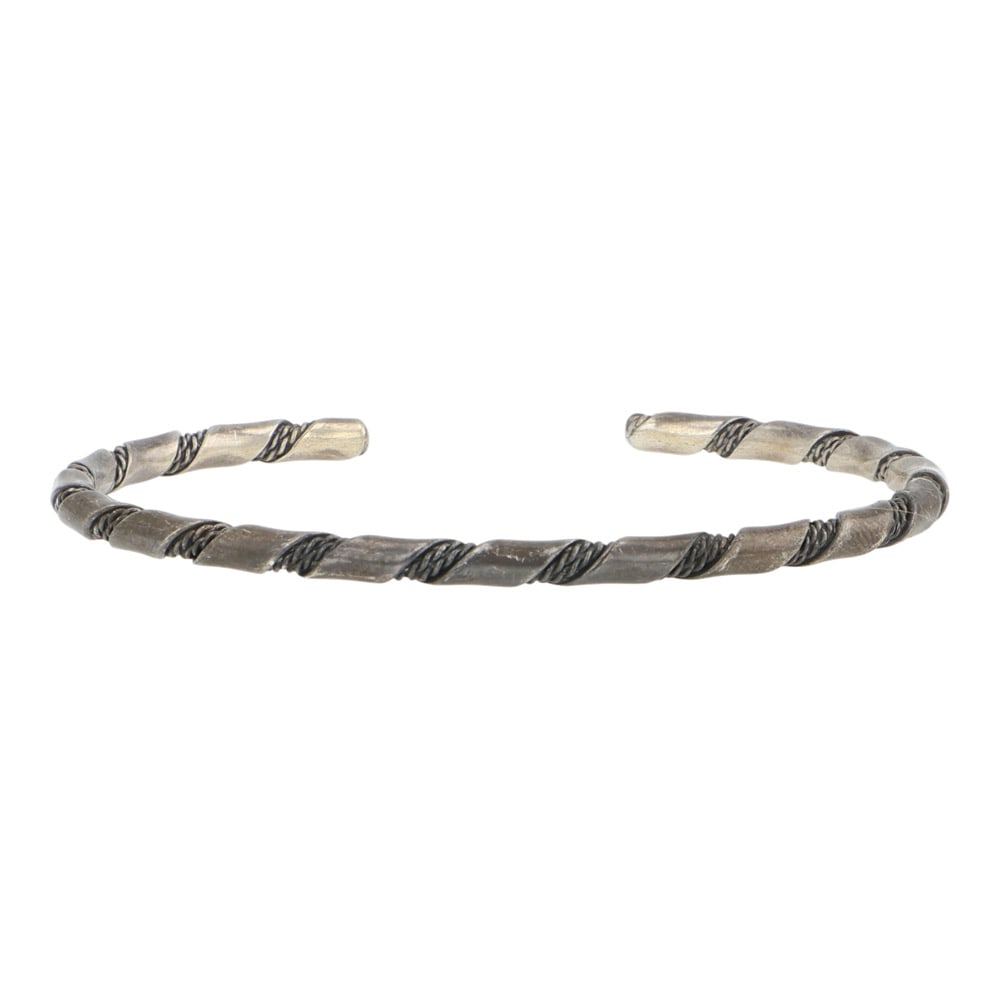 Vintage Navajo Plain Silver Twisted Wire Cuff Bracelet