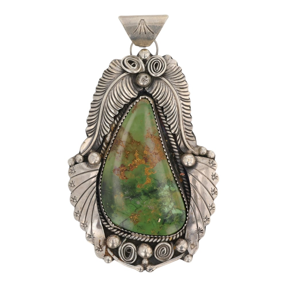 Gilbert Adakai Navajo Royston Turquoise Pendant (1 of 2)