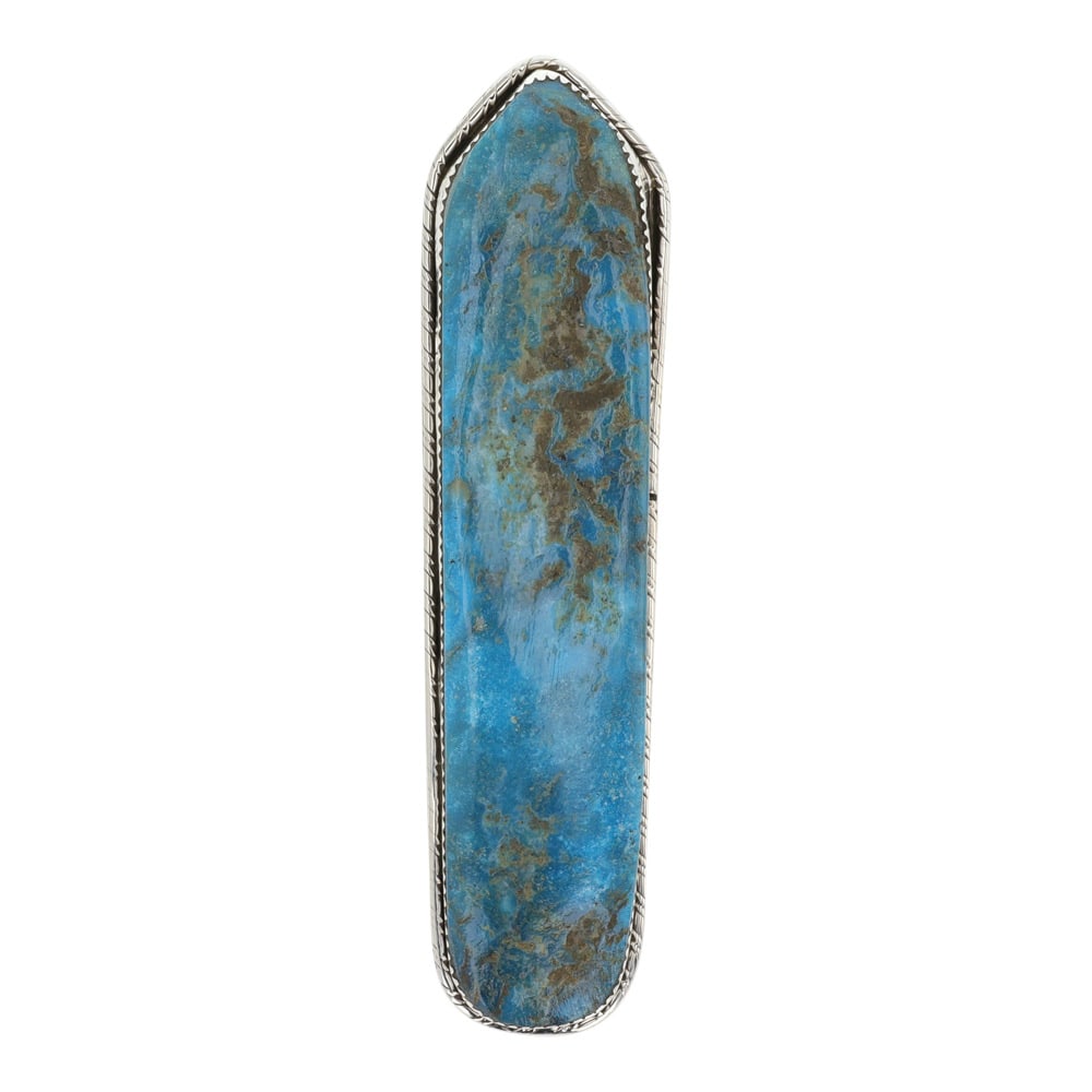 Mark Romero Navajo Blue Ridge Turquoise Long Large Adjustable Statement Ring