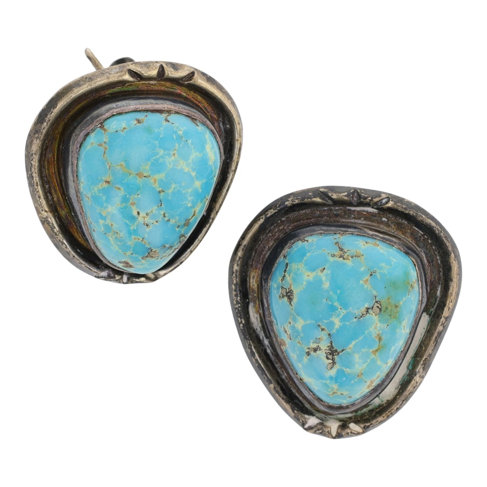 Vintage Navajo Nevada Turquoise Earrings (1 of 2)
