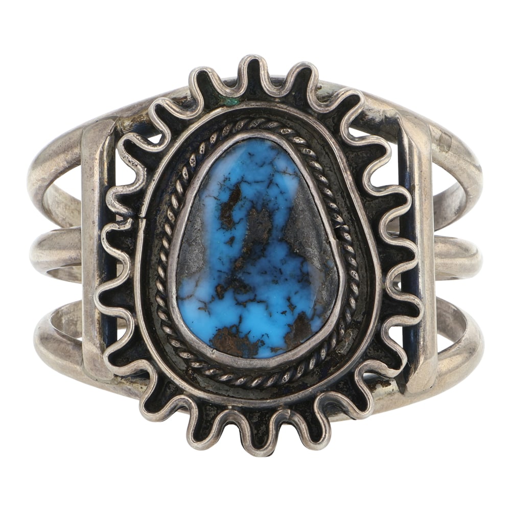 Vintage Navajo Morenci Turquoise Cuff Bracelet (1 of 3)