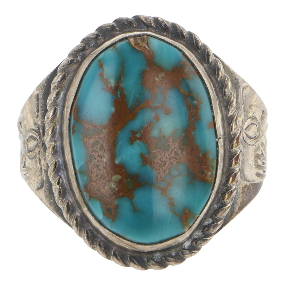 Vintage Navajo Pilot Mountain Turquoise Ring (1 of 3)