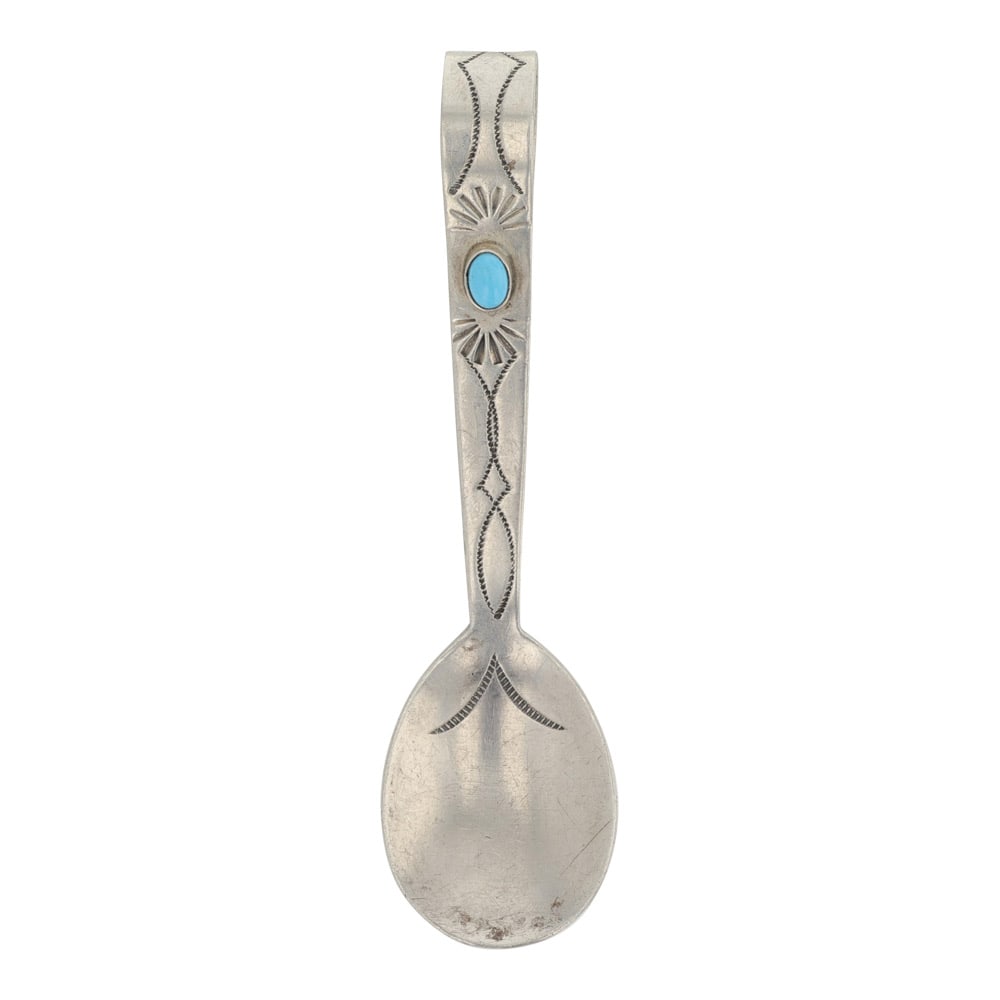 Vintage Navajo Kingman Turquoise Small Spoon