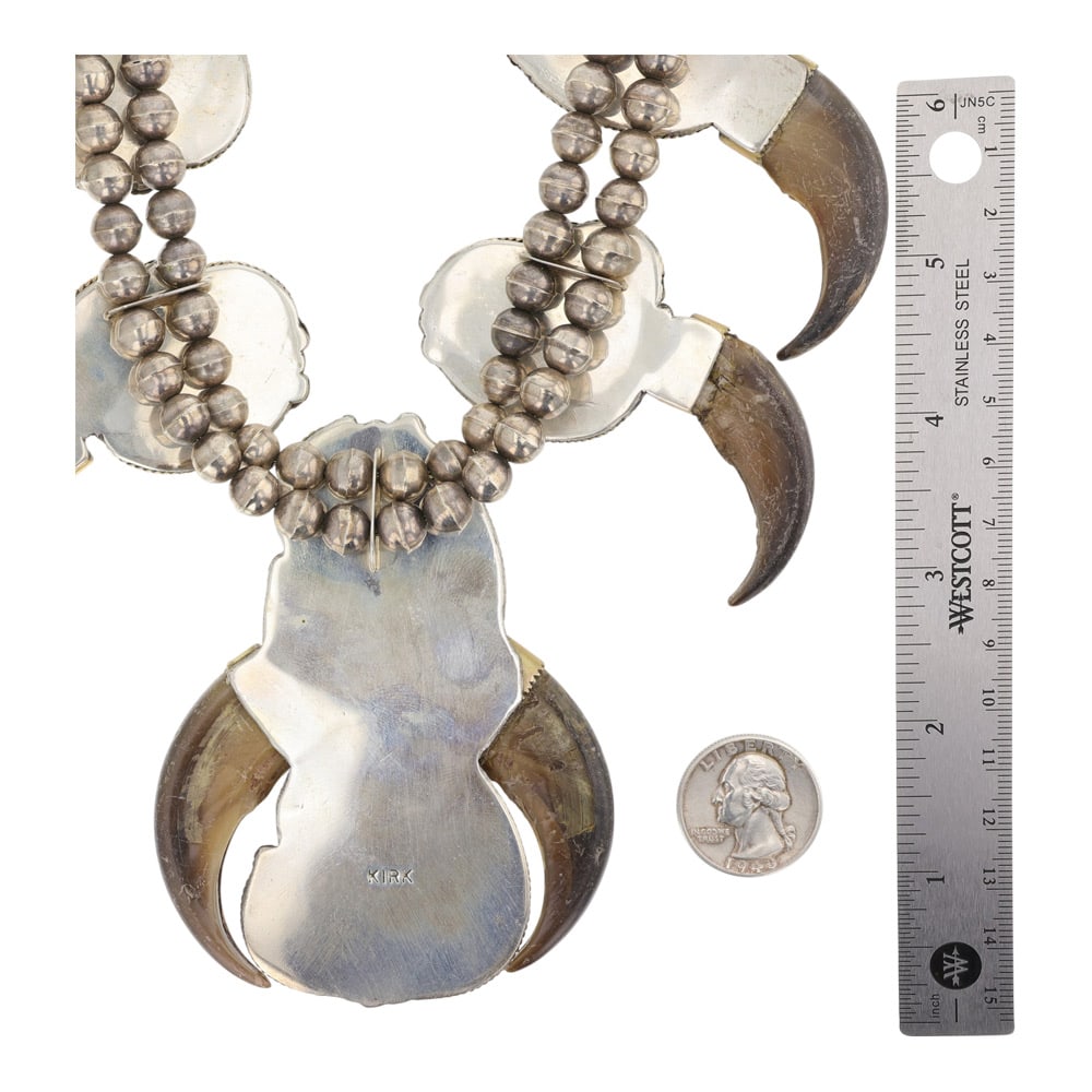 Andy Lee Kirk (1947-2001) Award Winning Navajo Artist 14K Gold & Sterling Persian Turquoise & - 6