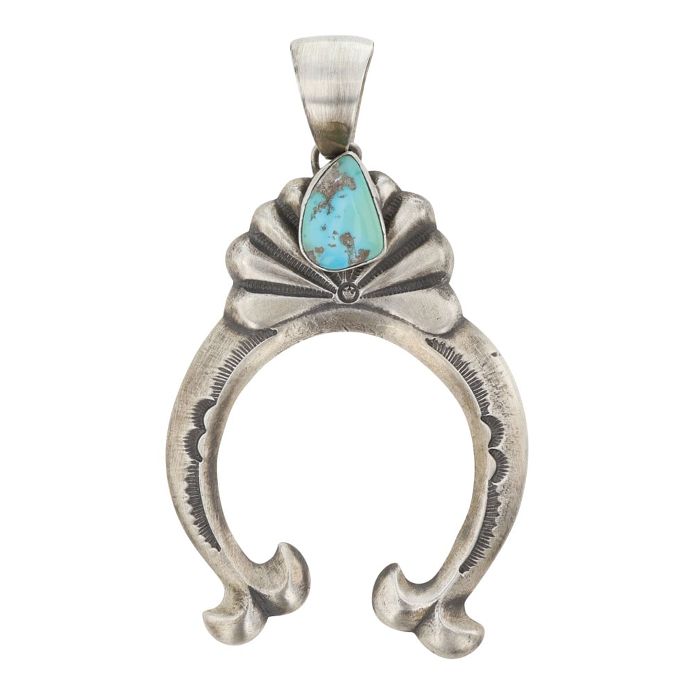 Navajo Kingman Turquoise Naja Pendant (1 of 2)