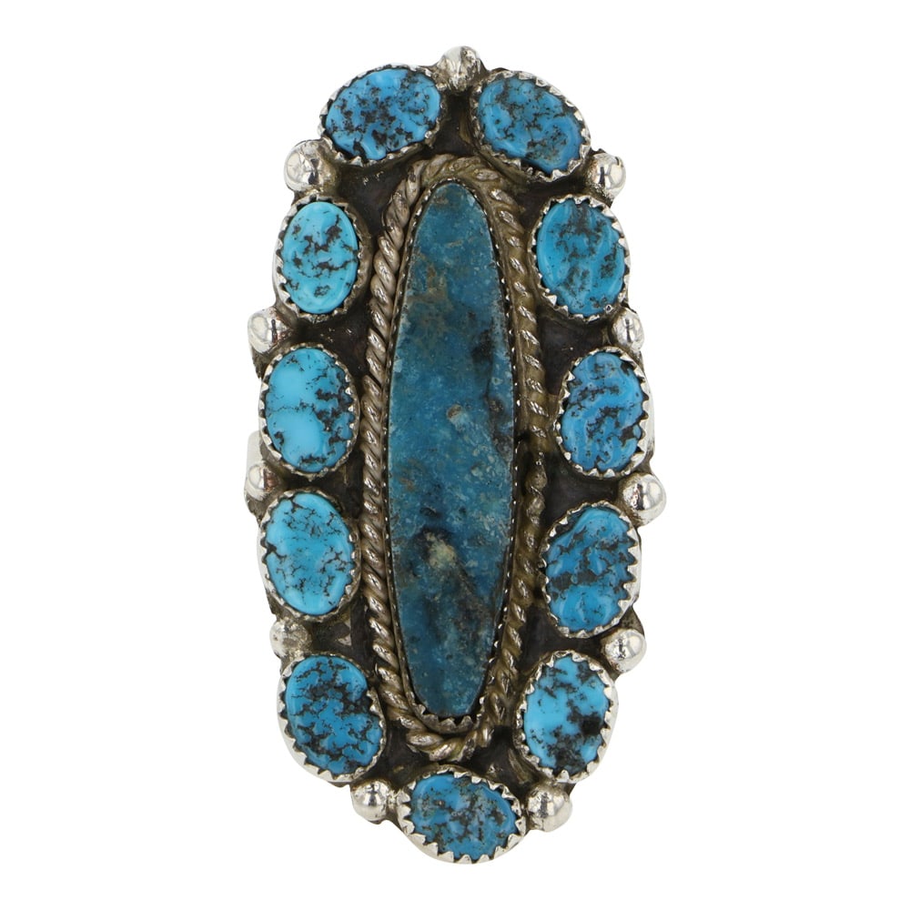 Navajo Kingman Turquoise Cluster Ring (1 of 3)