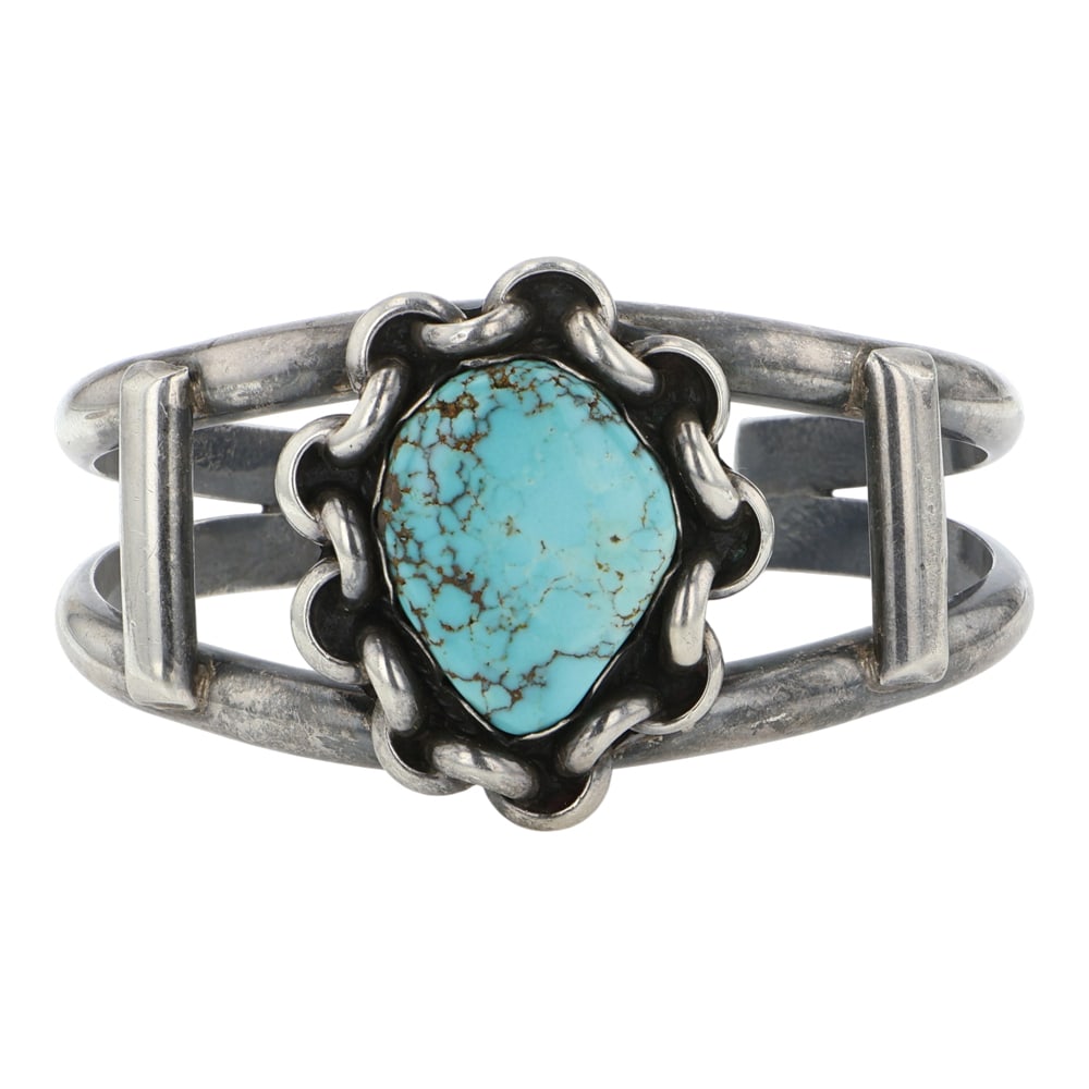 Vintage Navajo Nevada Turquoise Cuff Bracelet (1 of 3)