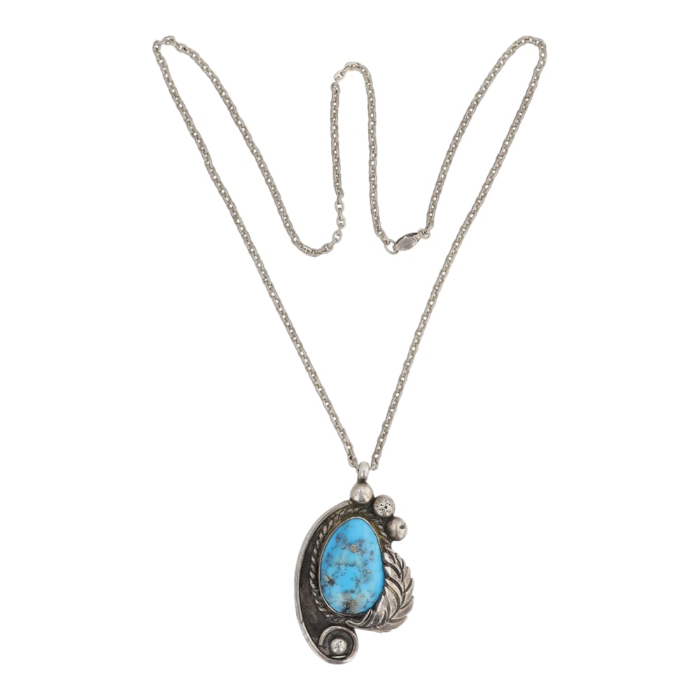 Vintage Navajo Ithaca Peak Turquoise Necklace (1 of 3)