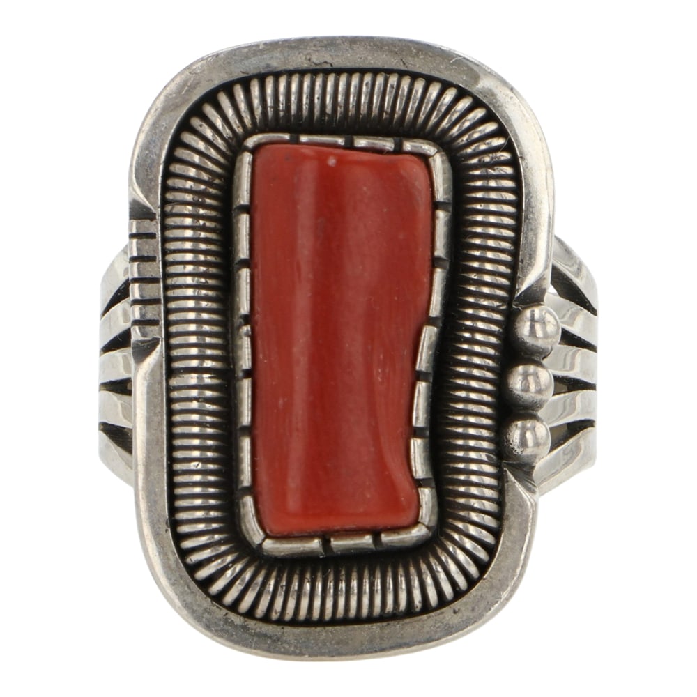 Will Vandever Navajo Mediterranean Coral Ring (1 of 3)