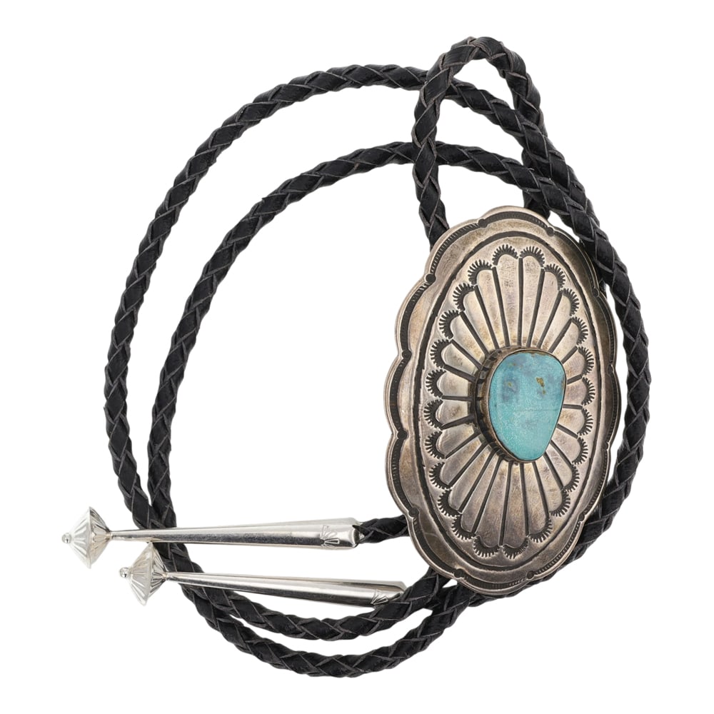 Delbert Delgarito Navajo Campitos Turquoise Bolo Tie (1 of 3)