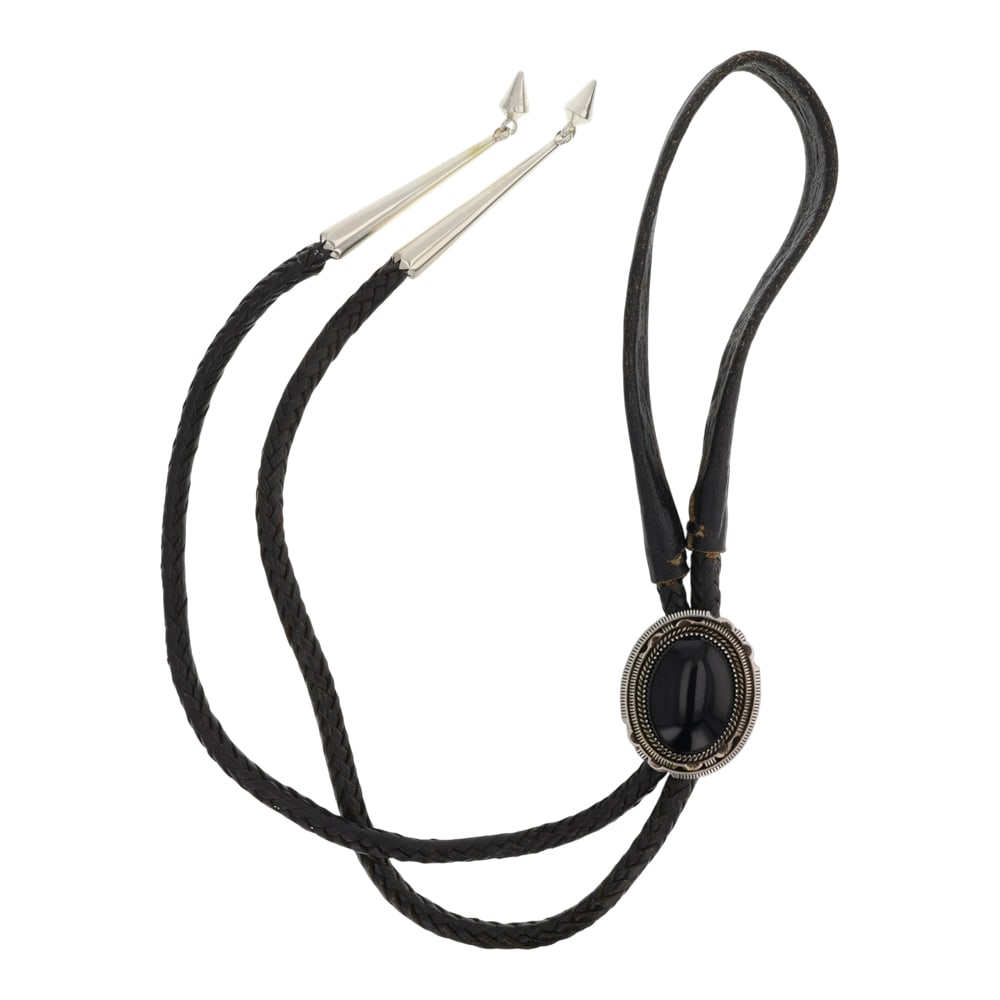 Navajo Black Onyx Bolo Tie (1 of 3)
