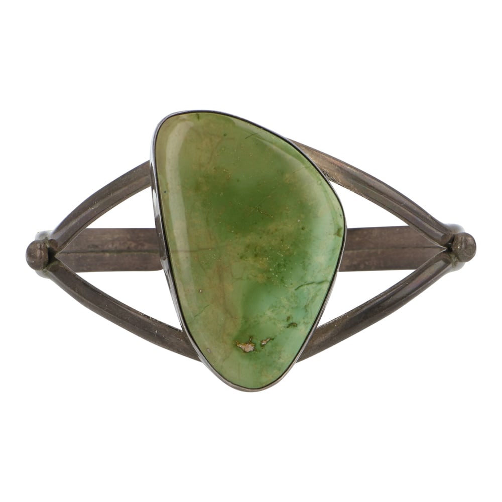 Vintage Navajo Royston Turquoise Cuff Bracelet: Sterling Silver | Genuine Royston Turquosie | Vintage Navajo Royston Turquoise Cuff Bracelet | Navajo Native American Southwest Indian Jewelry | Good (no breaks or damages) | Approximate Weight: 23 Gr