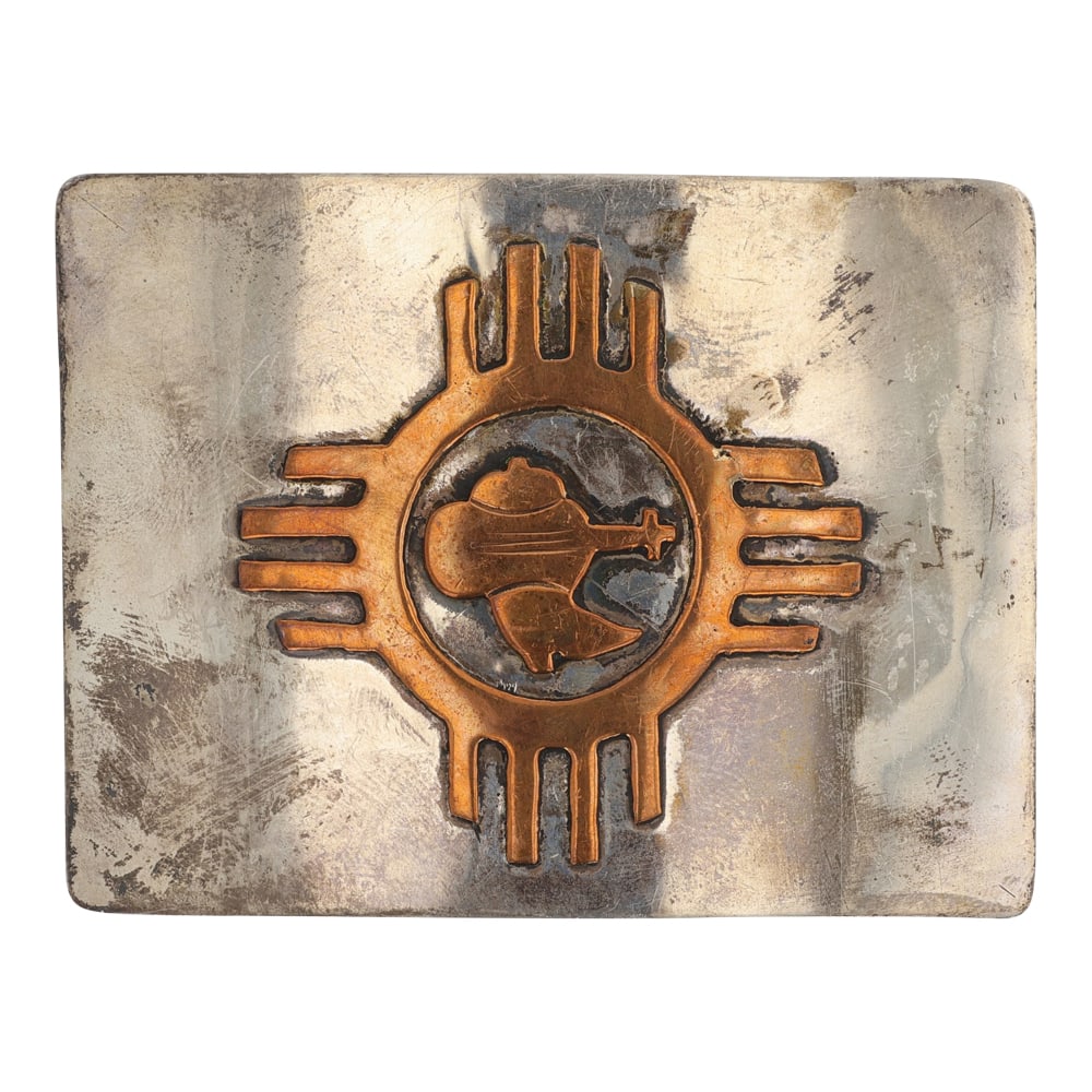 Vintage Navajo Sterling Silver & Copper Belt Buckle (1 of 2)