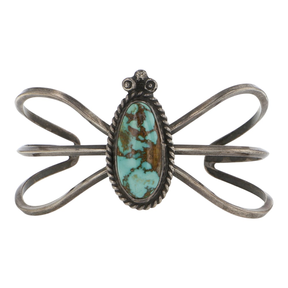 Vintage Navajo Royston Turquoise Insect Bracelet: Sterling Silver | Genuine Royston Turquoise | Vintage Navajo Royston Turquoise Insect Bracelet | Navajo Native American Southwest Indian Jewelry | Good (no breaks or damages) | Approximate Weight: 23 