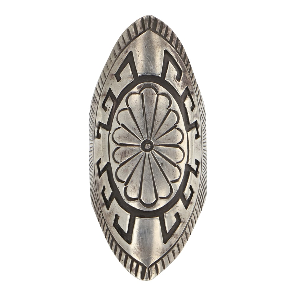 Hyson Craig Navajo Plain Silver Intricate Saddle Ring: Sterling Silver | | Hyson Craig Navajo Plain Silver Intricate Saddle Ring | Navajo Native American Southwest Indian Jewelry | Good (no breaks or damages) | Approximate Weight: 14 Grams | Ring: 8.5 siz
