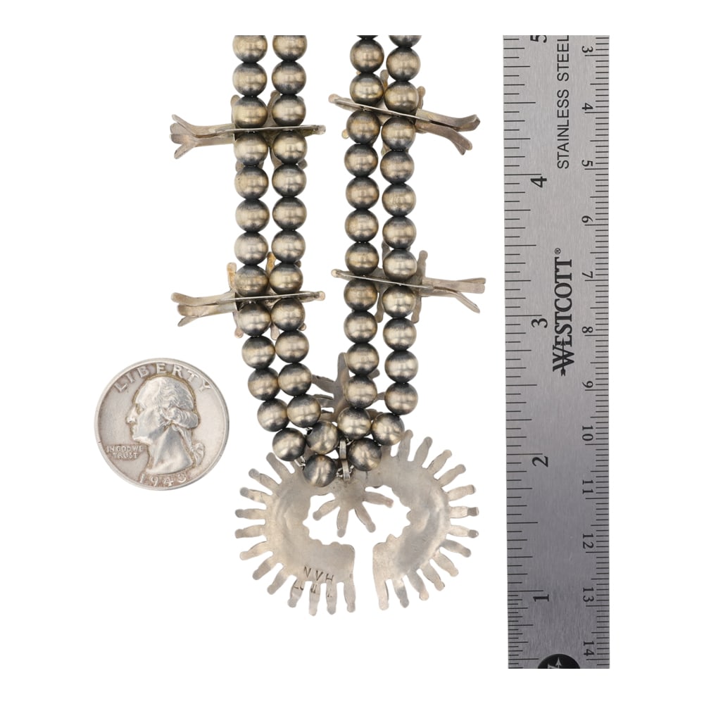 Norman Jr. & Virginia Hooee Zuni Sleeping Beauty Turquoise Needlepoint Squash Blossom Necklace - 4
