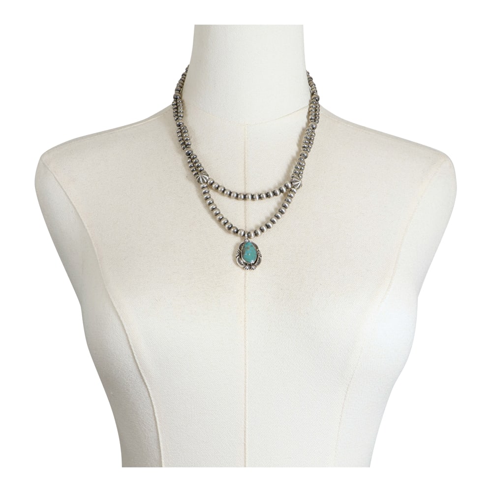 RB Navajo Campitos Turquoise & Oxidized Beads Necklace (1 of 4)