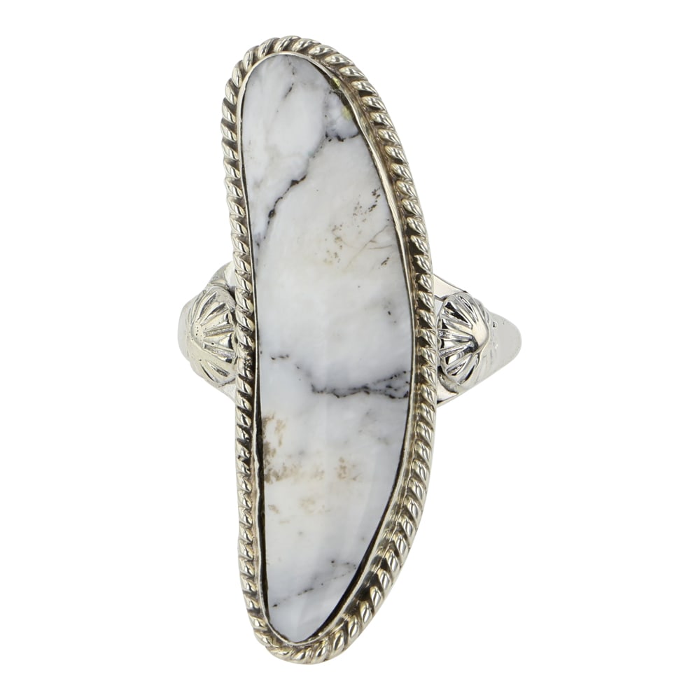 RB Navajo White Buffalo Freeform Ring (1 of 3)