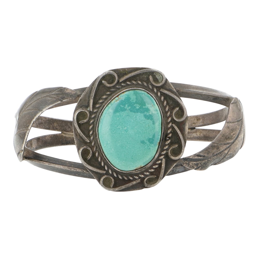 Vintage Navajo Nevada Turquoise Bracelet: Sterling Silver | Genuine Nevada Turquoise | Vintage Navajo Nevada Turquoise Bracelet | Navajo Native American Southwest Indian Jewelry | Good (no breaks or damages) | Approximate Weight: 33 Grams | B