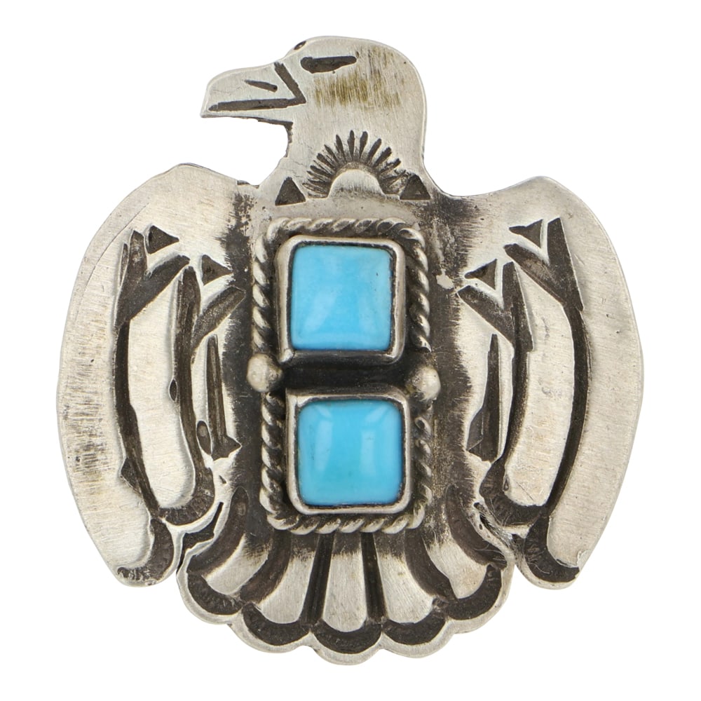 RB Navajo Kingman Turquoise Thunderbird Ring (1 of 3)