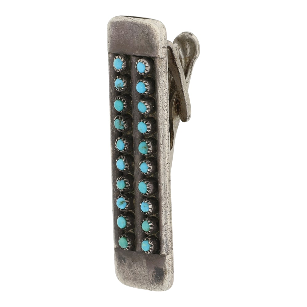 Vintage Zuni Sleeping Beauty Turquoise Tie Clip (1 of 2)