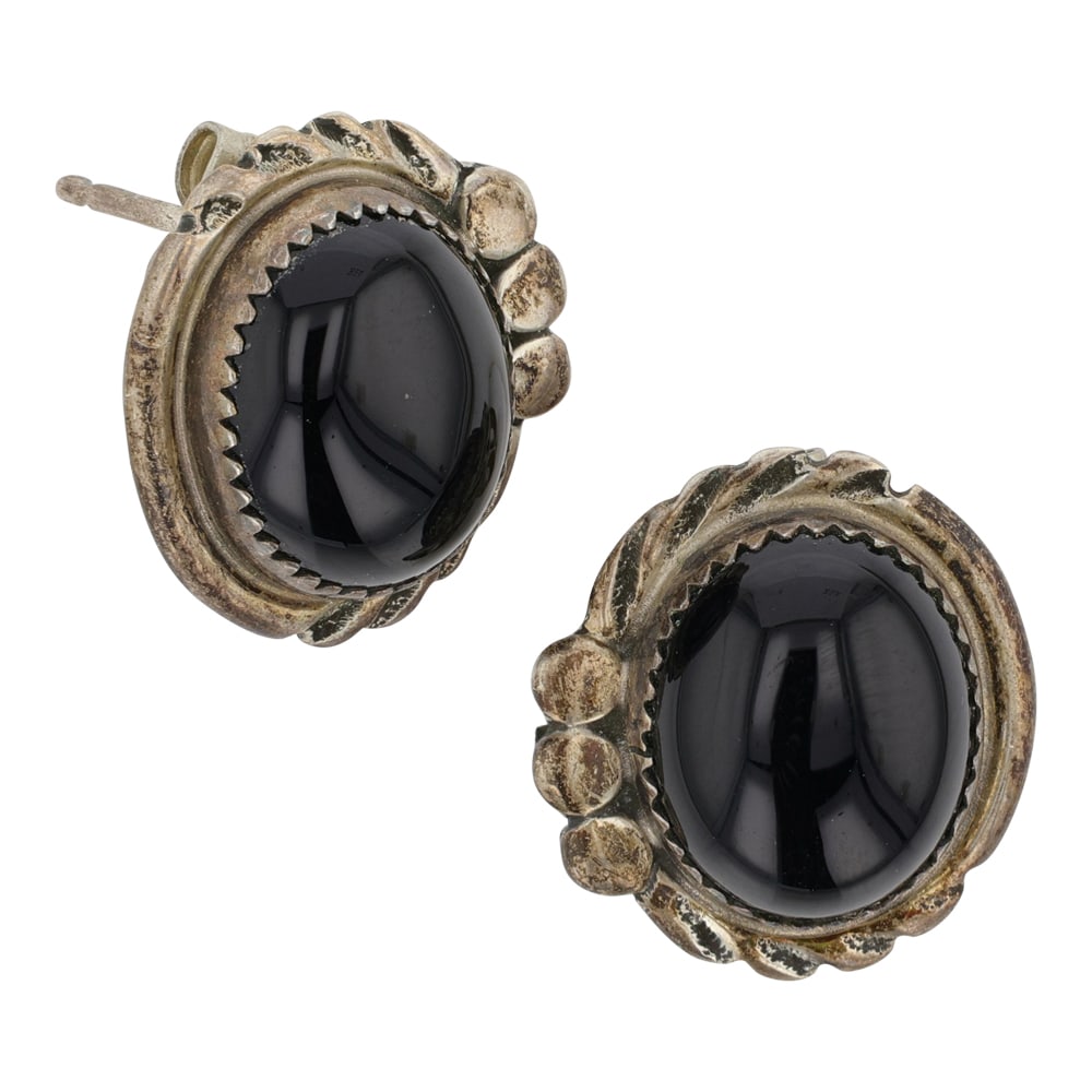 Vintage Navajo Black Onyx Earrings (1 of 2)