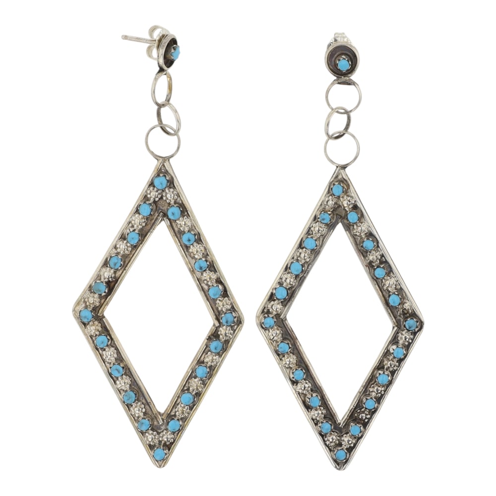 Zuni Sleeping Beauty Turquoise Petit Point Earrings (1 of 2)