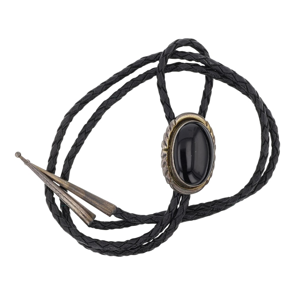Vintage Navajo Black Onyx Bolo Tie (1 of 3)