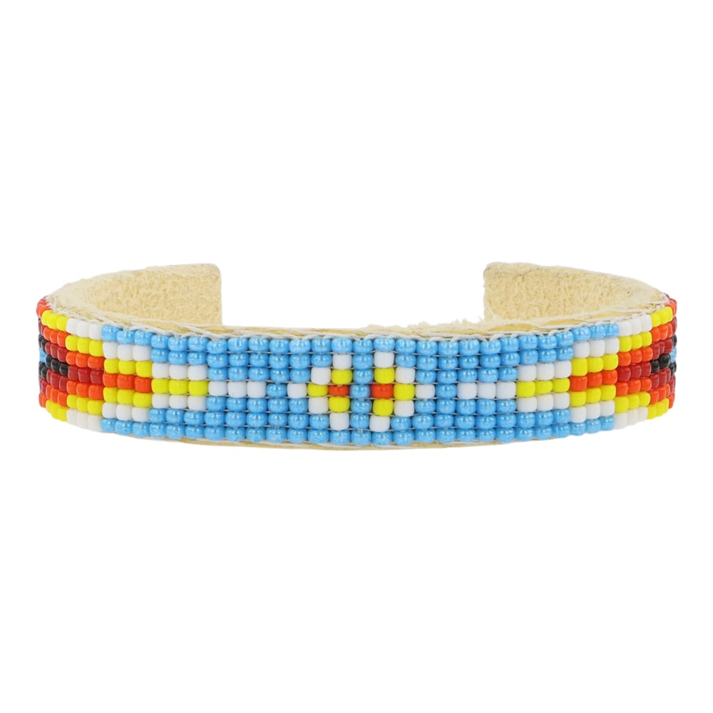 Navajo Glass Beadwork Bracelet: Base Metal | | Navajo Glass Beadwork Bracelet | Navajo Native American Southwest Indian Jewelry | Good (no breaks or damages) | Approximate Weight: 9 Grams | Bracelet: 5.25" inner, 1" gap, 6.25" total