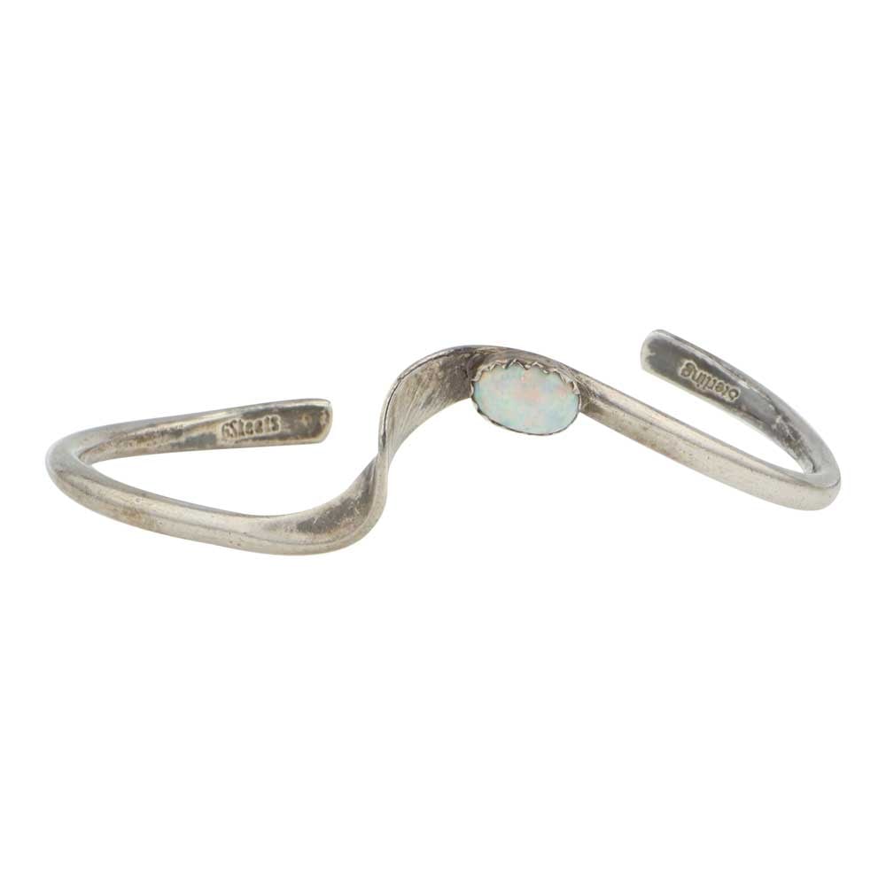 Navajo Synthetic Opal Cuff Bracelet: Sterling Silver | Synthetic Opal | Navajo Synthetic Opal Cuff Bracelet | Navajo Native American Southwest Indian Jewelry | Good (no breaks or damages) | Approximate Weight:?7Grams | Bracelet: 4.75" in