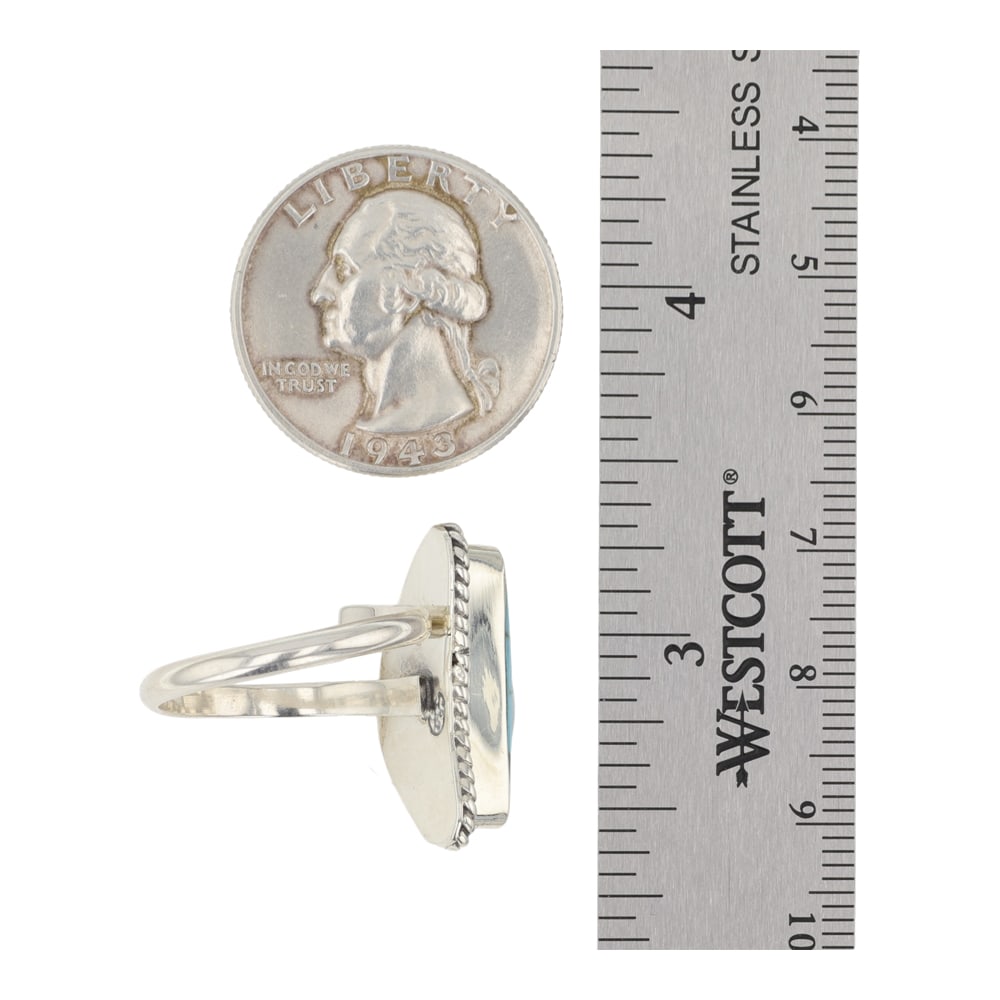 Navajo Campitos Turquoise Adjustable Ring - 3