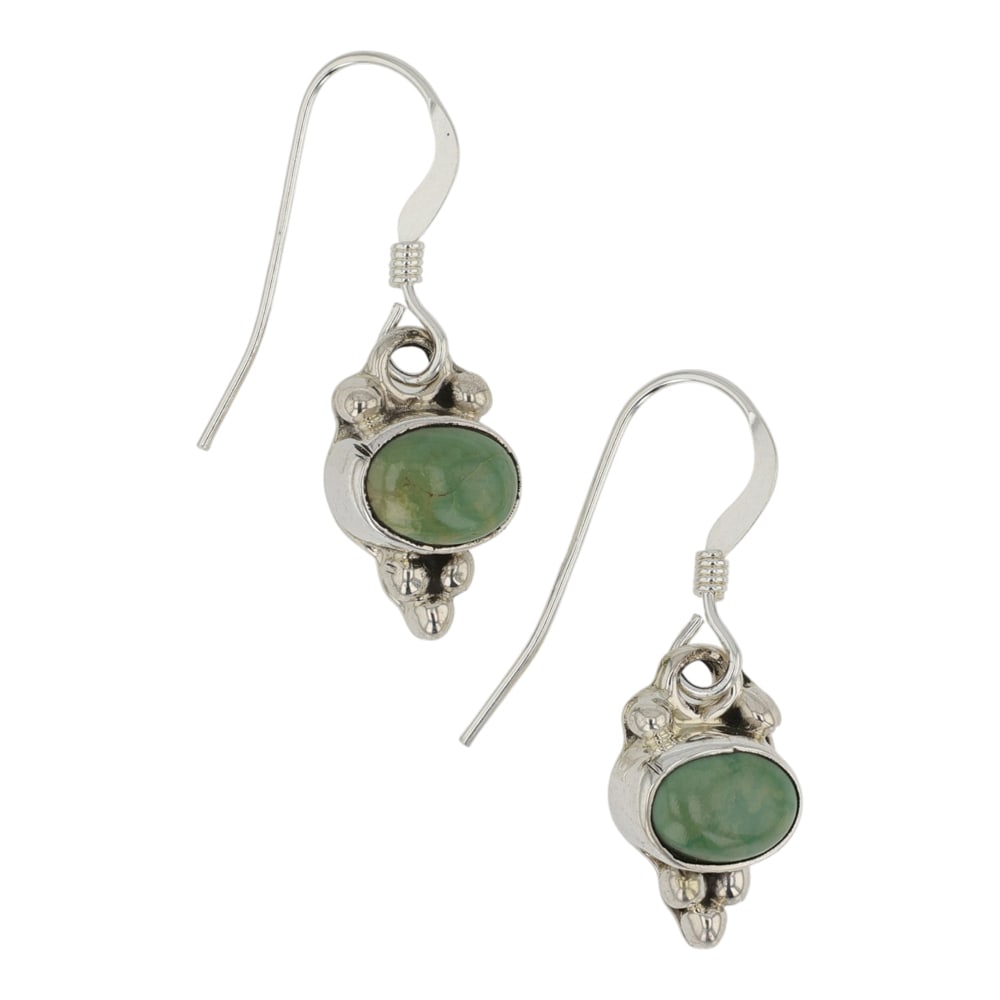 Navajo Nevada Turquoise Earrings: Sterling Silver | Genuine Nevada Turquoise | Navajo Nevada Turquoise Earrings | Navajo Native American Southwest Indian Jewelry | Good (no breaks or damages) | Approximate Weight: 2 Grams | Earrings: 