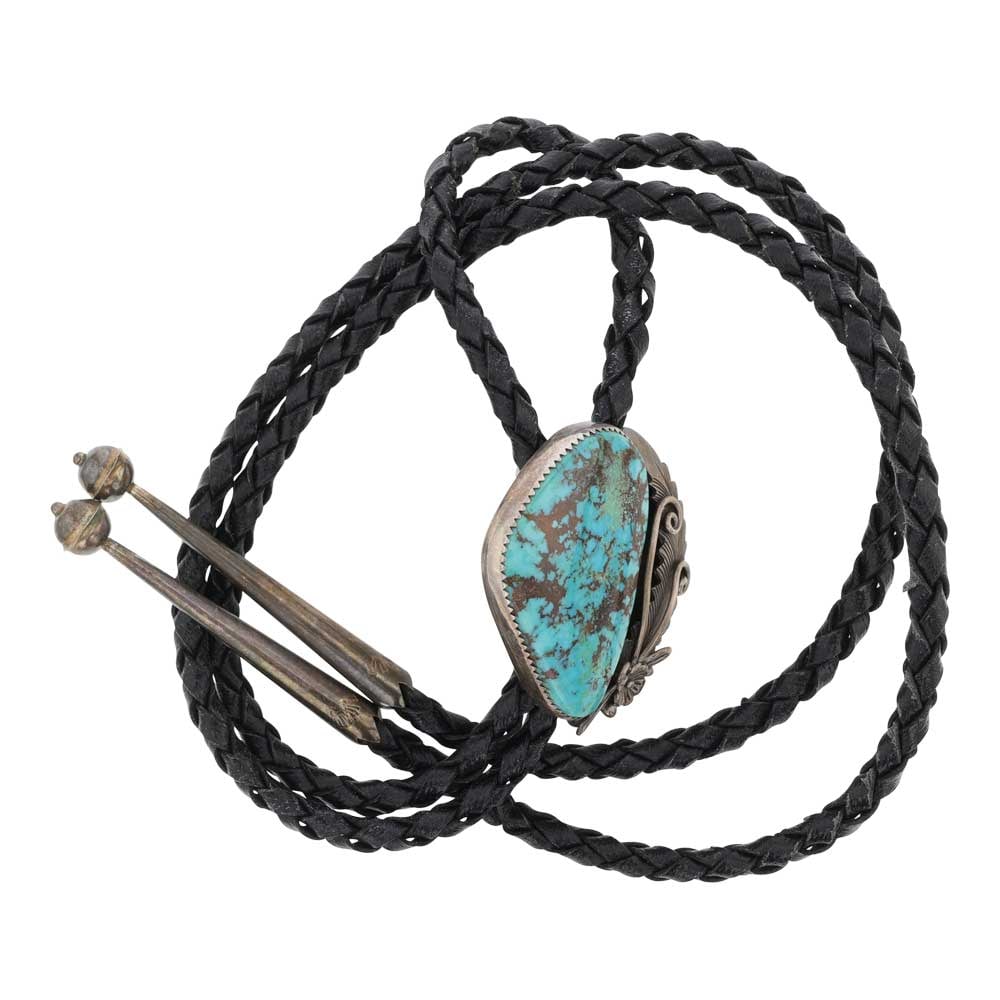 Peterson Johnson Navajo Pilot Mountain Turquoise Bolo Tie (1 of 3)