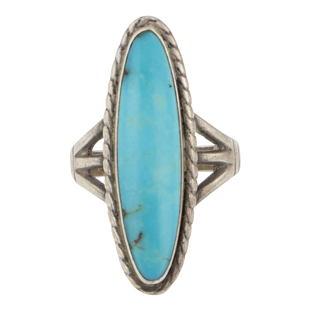 Vintage Navajo Nevada Turquoise Ring: Sterling Silver | Genuine Nevada Turquoise | Vintage Navajo Nevada Turquoise Ring | Navajo Native American Southwest Indian Jewelry | Good (no breaks or damages) | Approximate Weight: 6 Grams | Ring: 