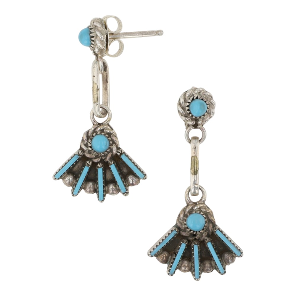 Zuni Sleeping Beauty Turquoise Needlepoint Earrings (1 of 2)