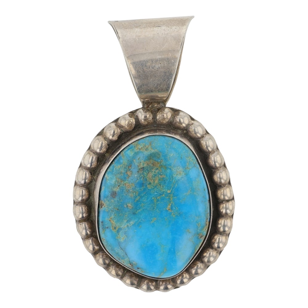Aaron Johnson Navajo Blue Ridge Turquoise Pendant (1 of 2)