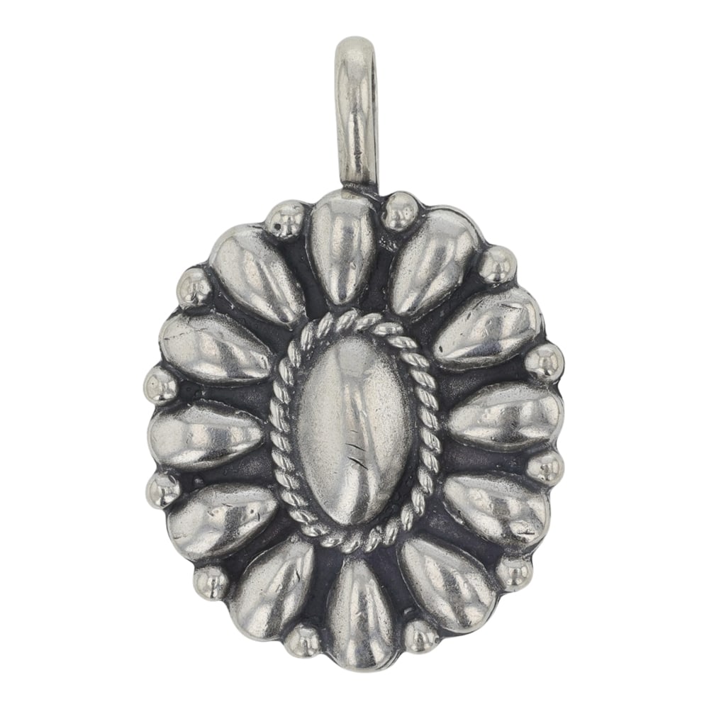 Navajo Plain Sterling Silver Bump out Pendant: Sterling Silver | | Navajo Plain Sterling Silver Bump out Pendant | Navajo Native American Southwest Indian Jewelry | Good (no breaks or damages) | Approximate Weight: 9 Grams | Pendant: 1.5" x 1" |