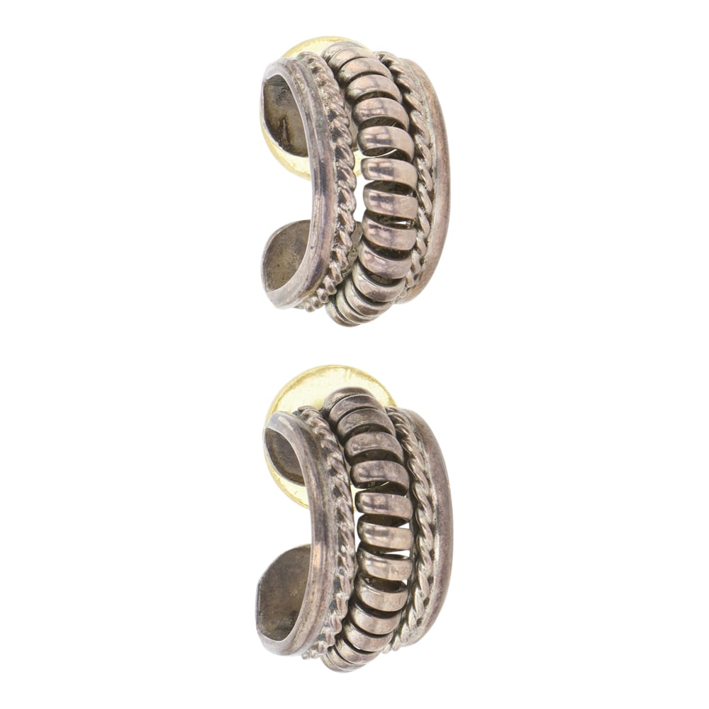 Vintage Navajo Twisted Wires Hoop Earrings: Sterling Silver | | Vintage Navajo Twisted Wires Hoop Earrings | Navajo Native American Southwest Indian Jewelry | Good (no breaks or damages) | Approximate Weight: 12 Grams | Earrings: 1" x .5" each 