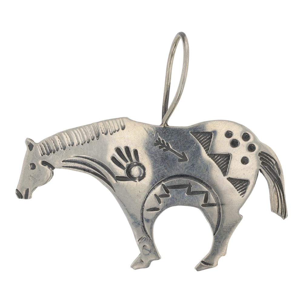 Navajo Plain Silver Horse Pendant (1 of 2)