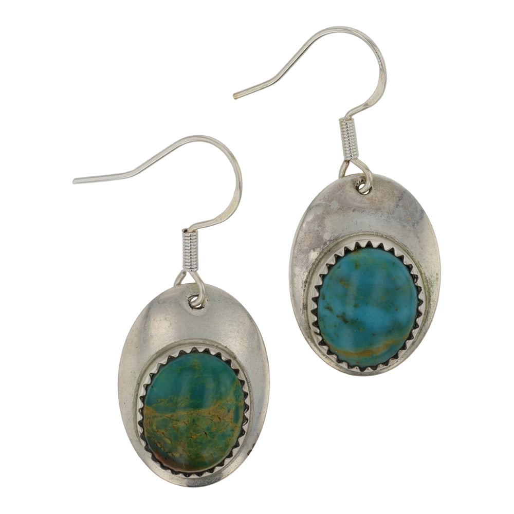 Mabel Burnside Navajo Nevada Turquoise Earrings (1 of 2)