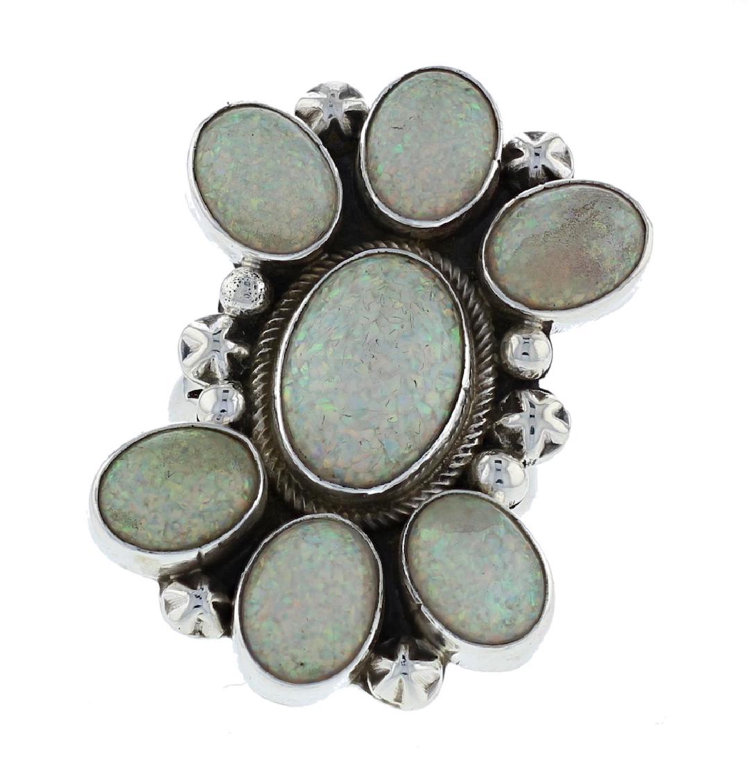 Sterling Silver Opal Ring Navajo Native American (1 of 1)